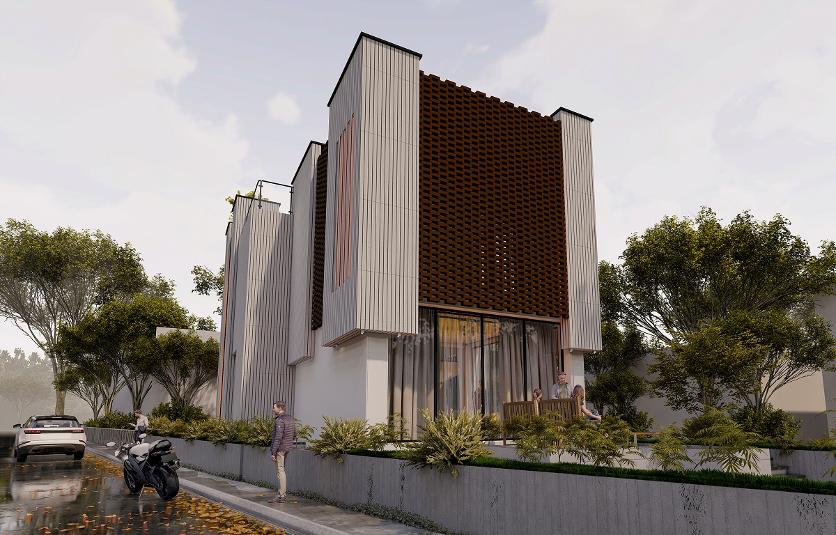 طراحی ویلا مدرن تراس نمک آبرود