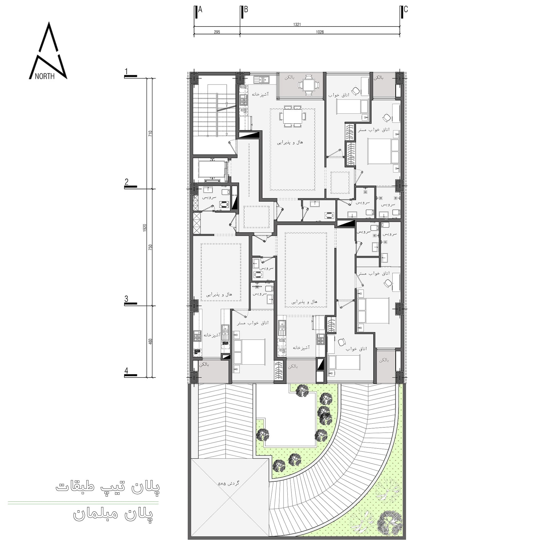 طراحی پلان ساختمان مسکونی