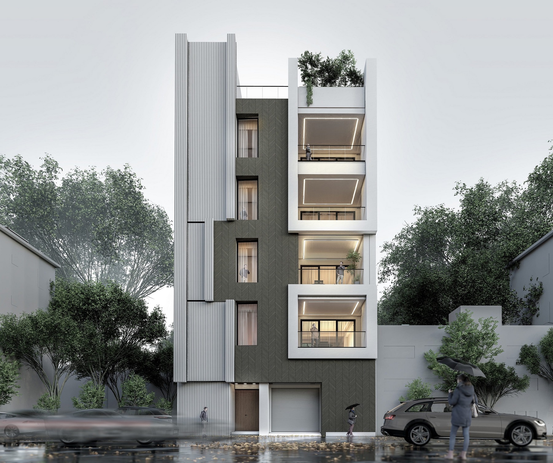 طراحی مدرن پلان و نما آپارتمان مسکونی رفسنجان