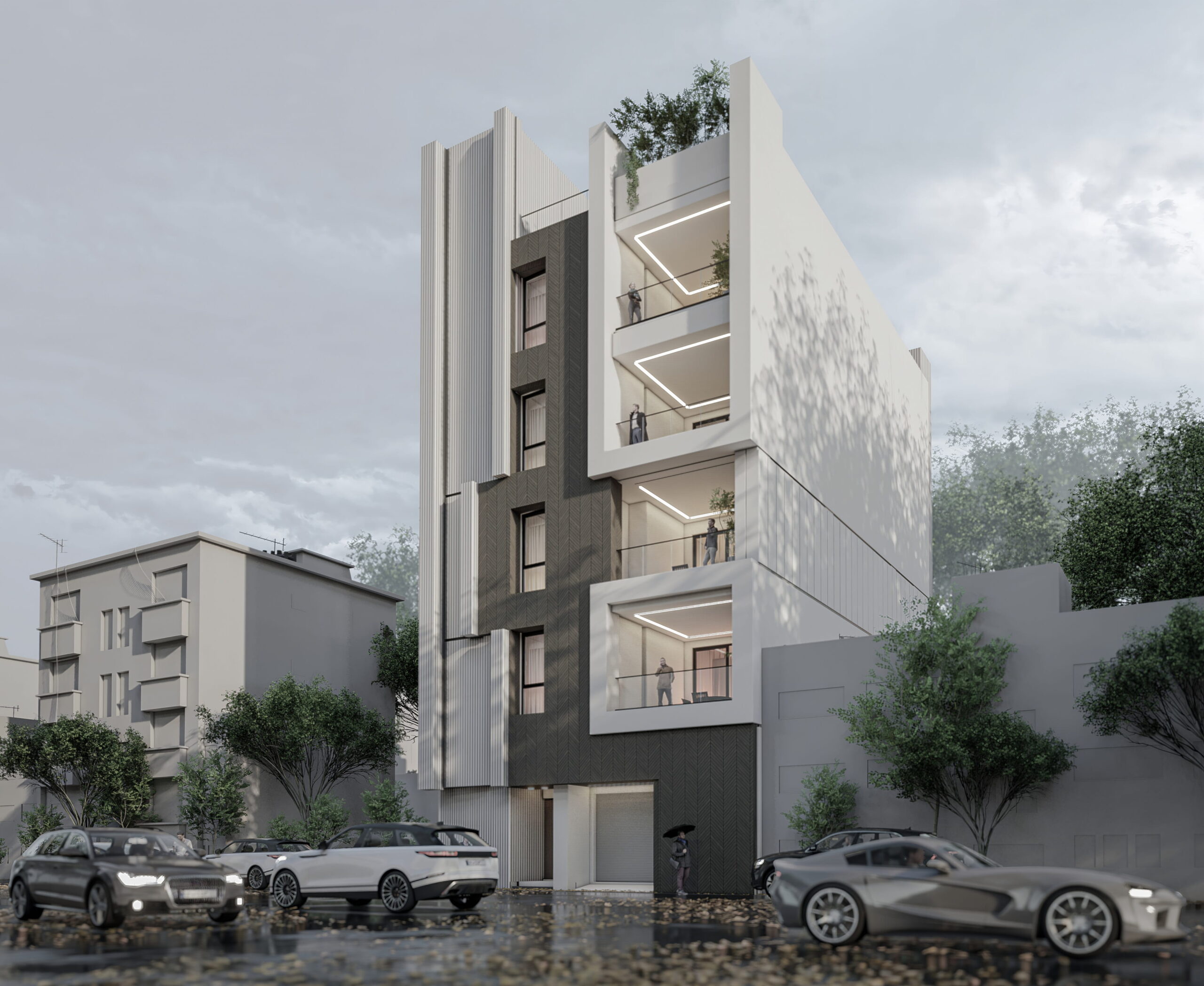 طراحی مدرن پلان و نما آپارتمان مسکونی رفسنجان